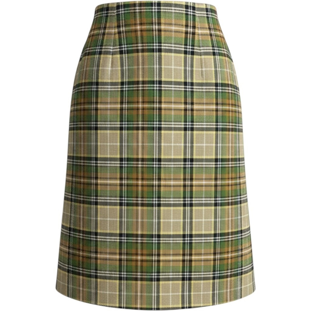 Vintage Pendleton Green Plaid Wool Skirt High Waisted A-Line Size 18 Flawed Prep